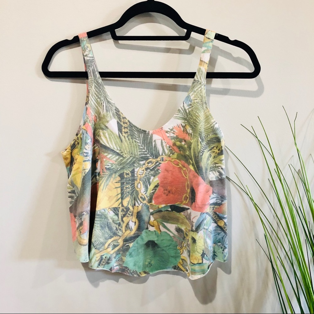 Festival season boxy fit tank top tropical XS